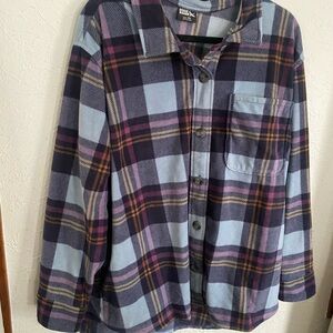 Eddie Bauer Plaid Jacket - Blue and Purple